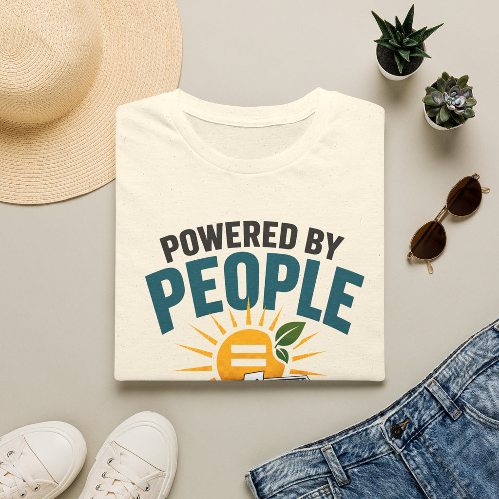 Powered By People Tee — Renewable Energy & Environmental Justice T-Shirt (Not Polluters)
