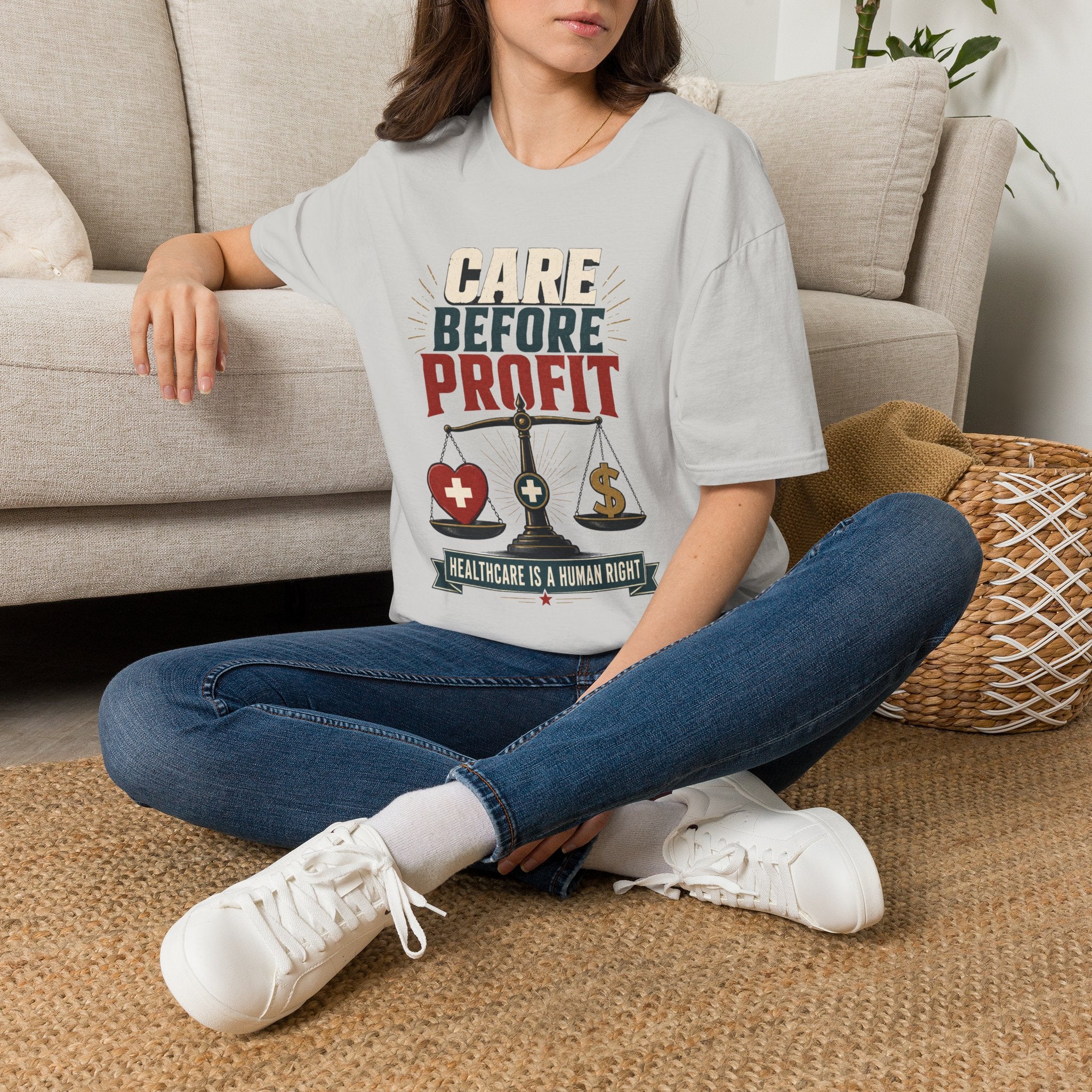 Care Before Profit T-Shirt – Healthcare Is A Human Right Tee
