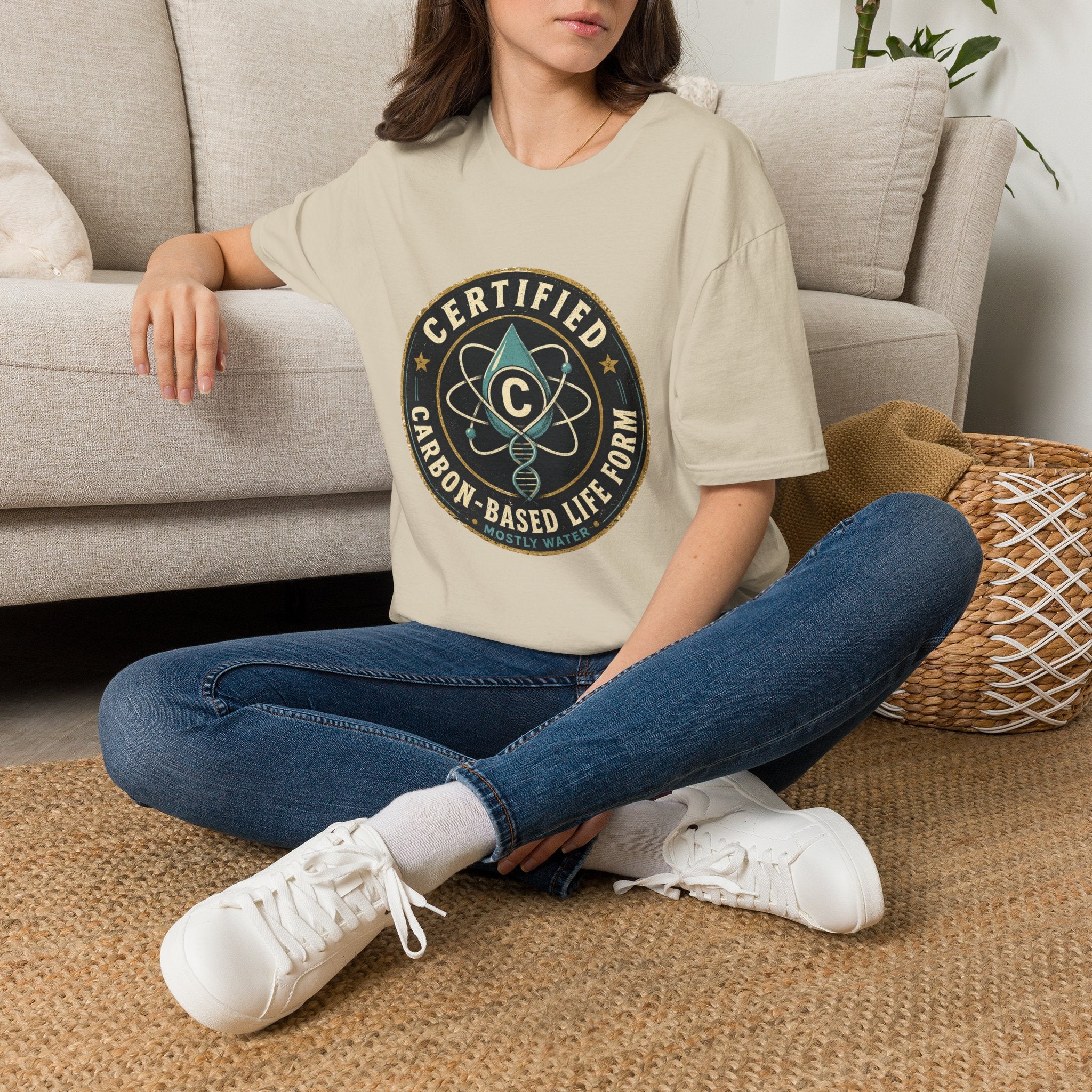 Certified Carbon-Based Lifeform T-Shirt — Funny Science Badge Tee