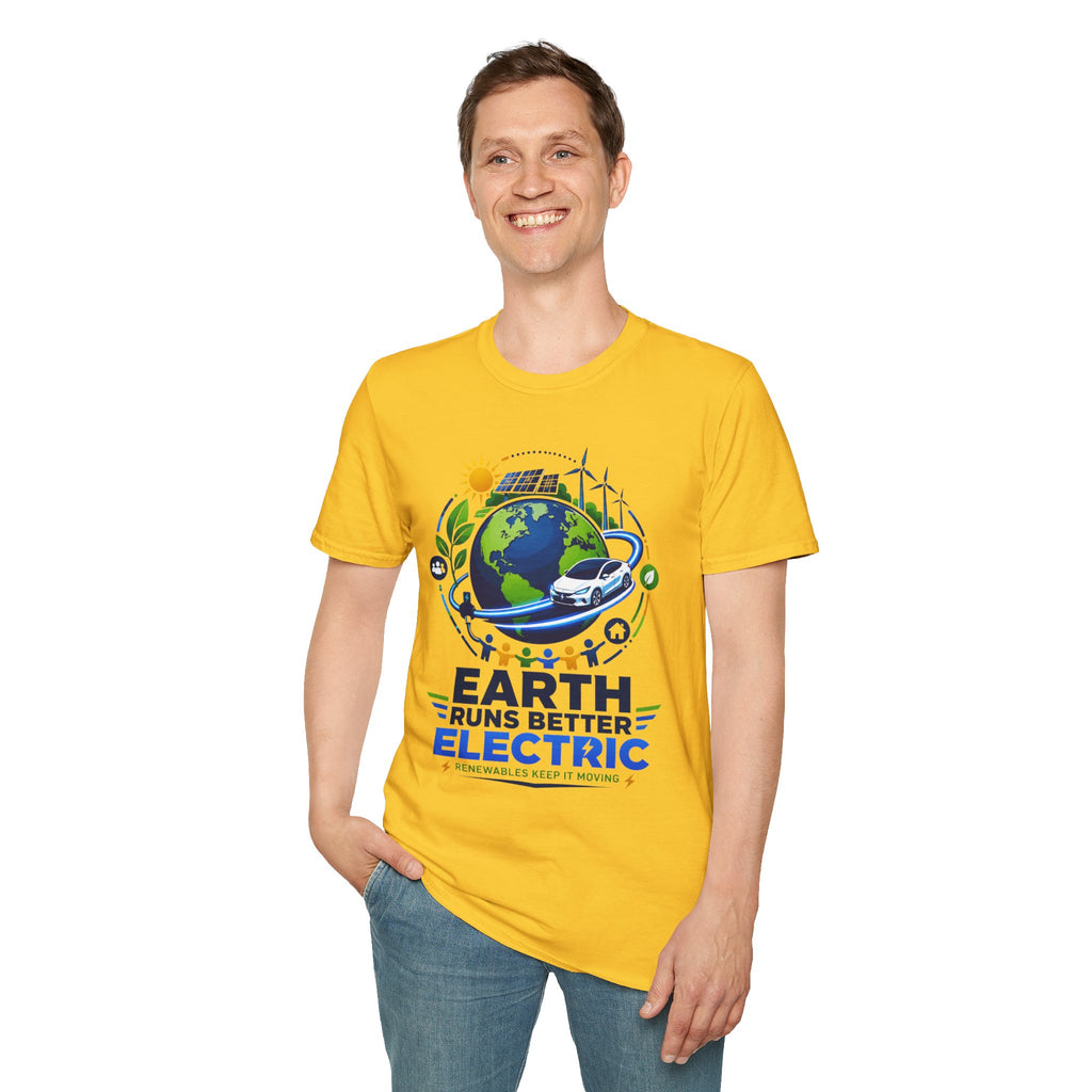 Earth Runs Better Electric Eco-Friendly EV Graphic Tee