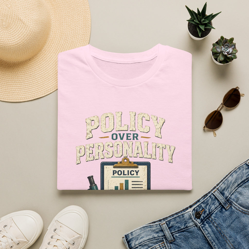 Policy Over Personality T-Shirt — "Show Me the Data" Graphic Tee for Policy Advocates