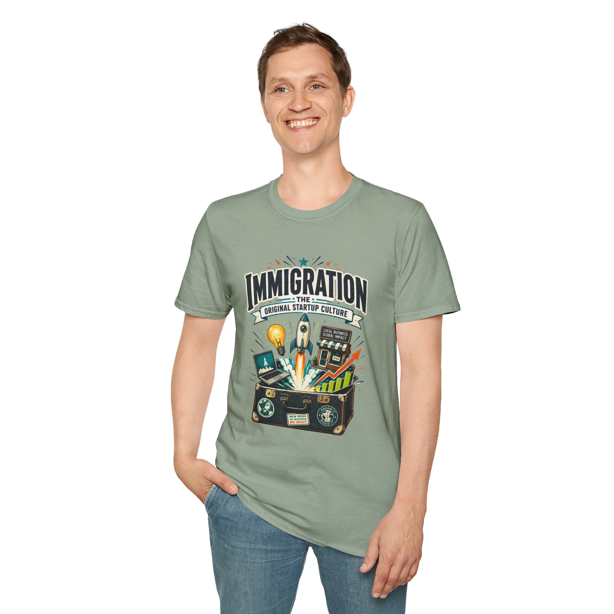 Immigration T-Shirt — "Immigration: The Original Startup Culture" Graphic Tee