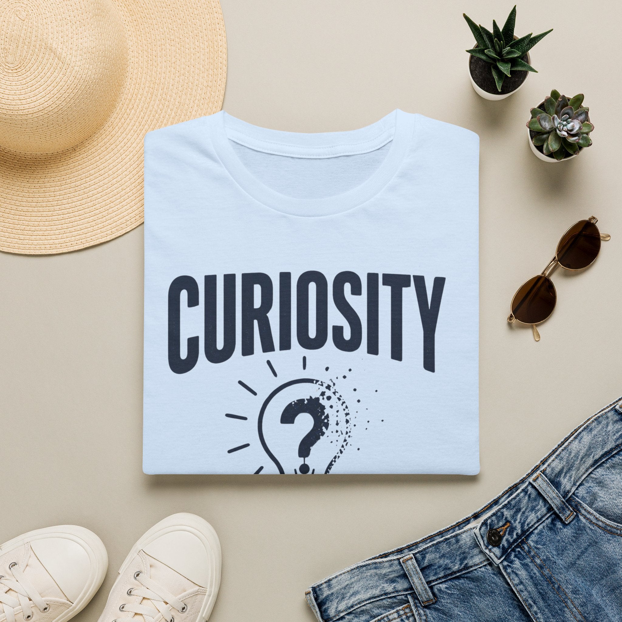 Curiosity T-Shirt — “Curiosity Dies With Complacency” Inspirational Graphic Tee