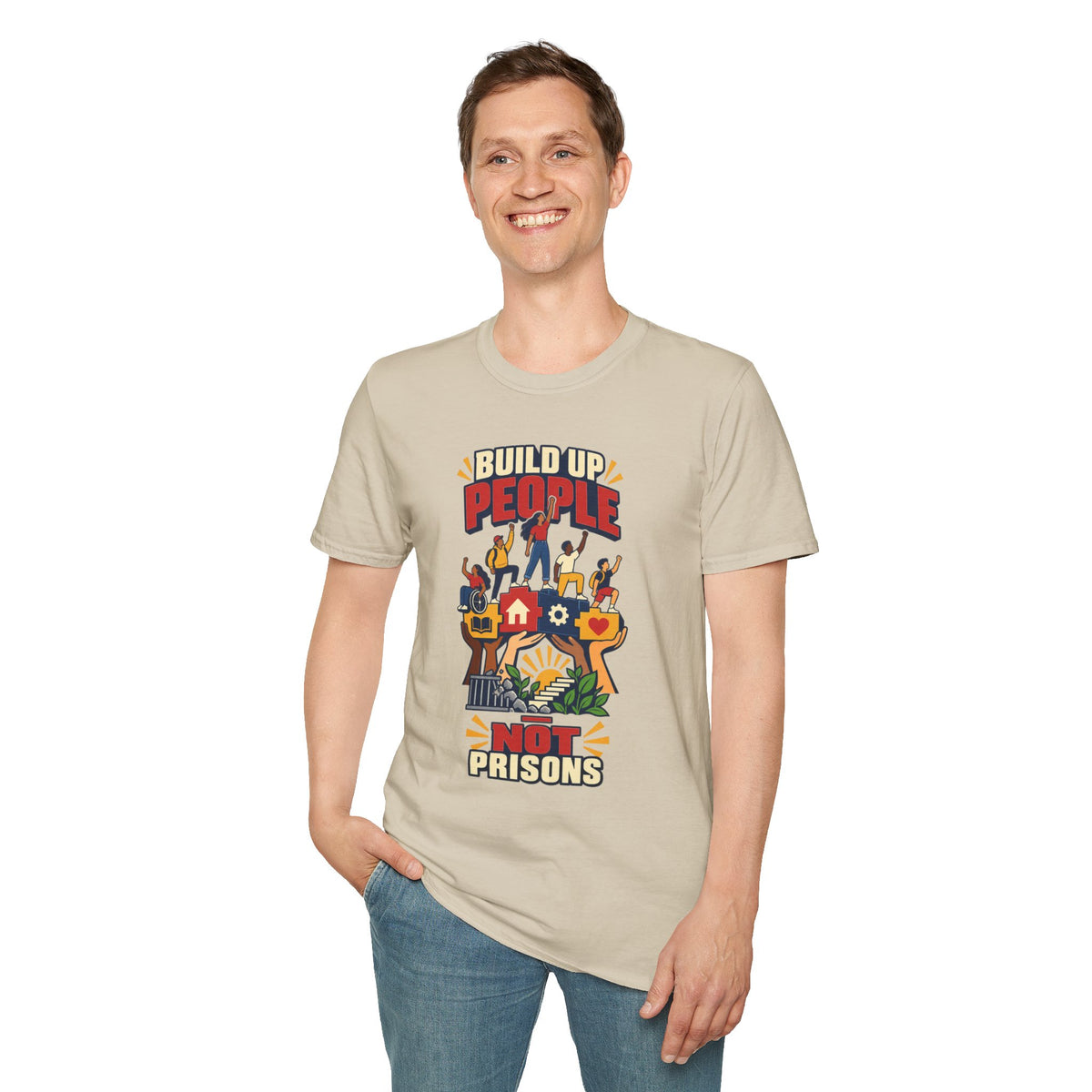 "Build Up People Not Prisons" Social Justice Graphic Tee