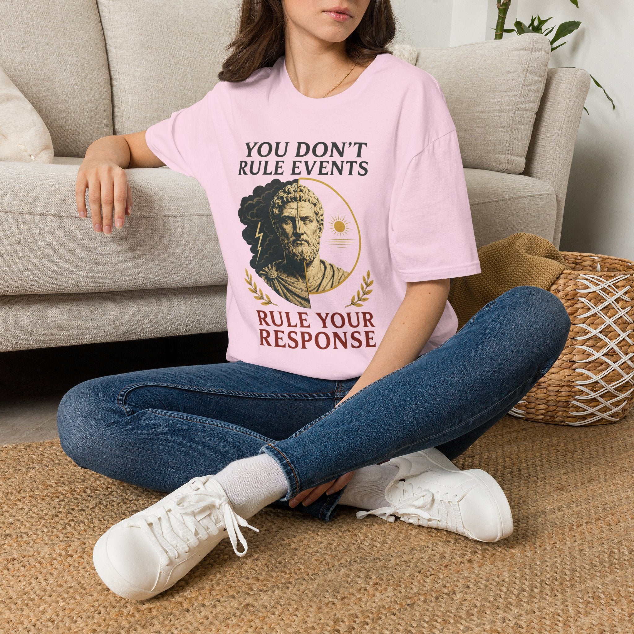 Stoic Quote T-Shirt — "You Don't Rule Events, Rule Your Response"
