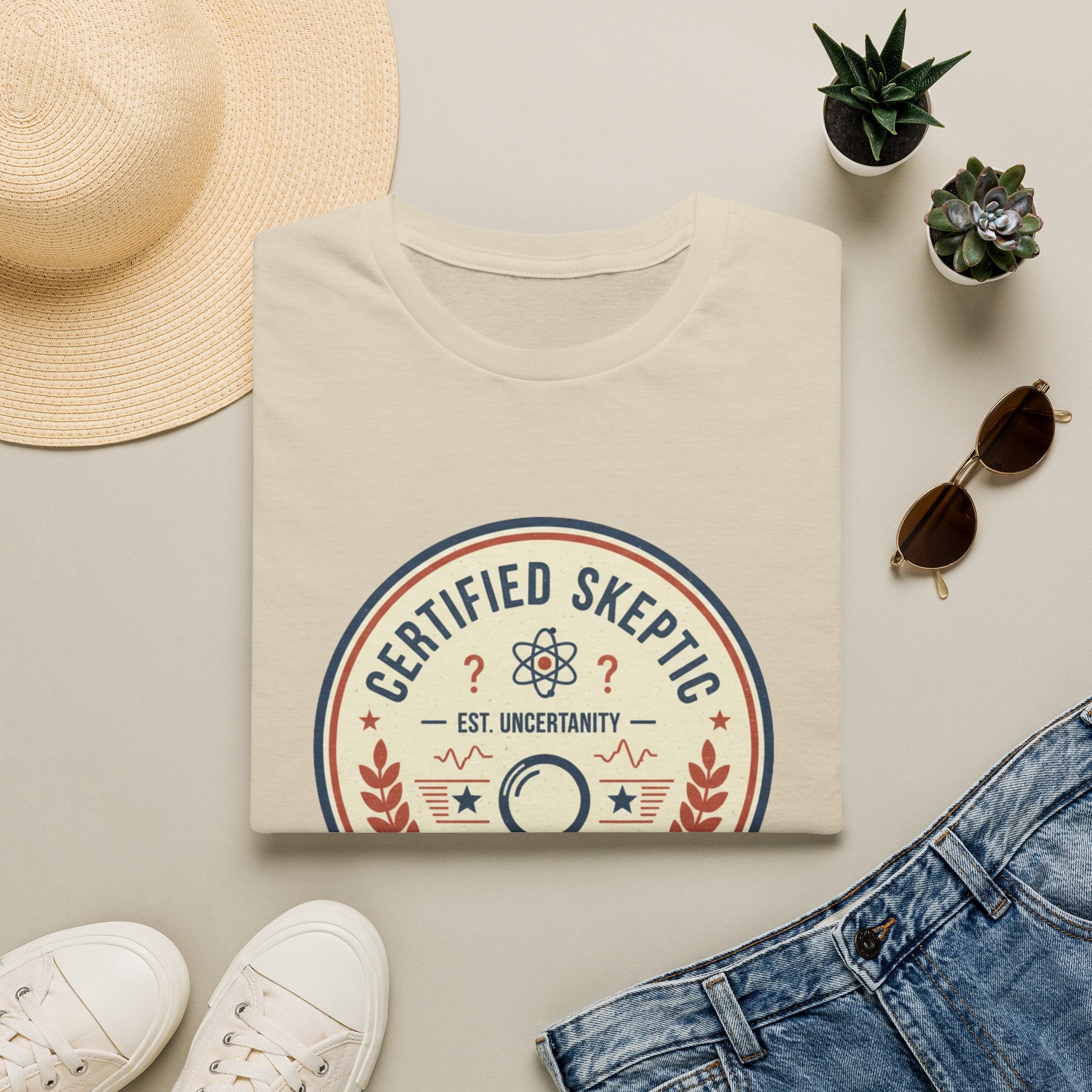 Certified Skeptic T-Shirt — 'Est. Uncertainty' Retro Science Tee