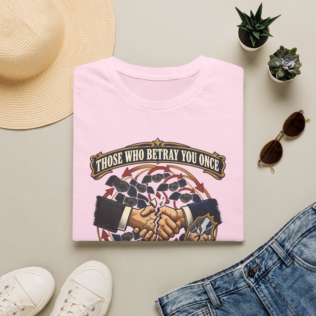 "Those Who Betray You Once" Vintage Shaking Hands Graphic