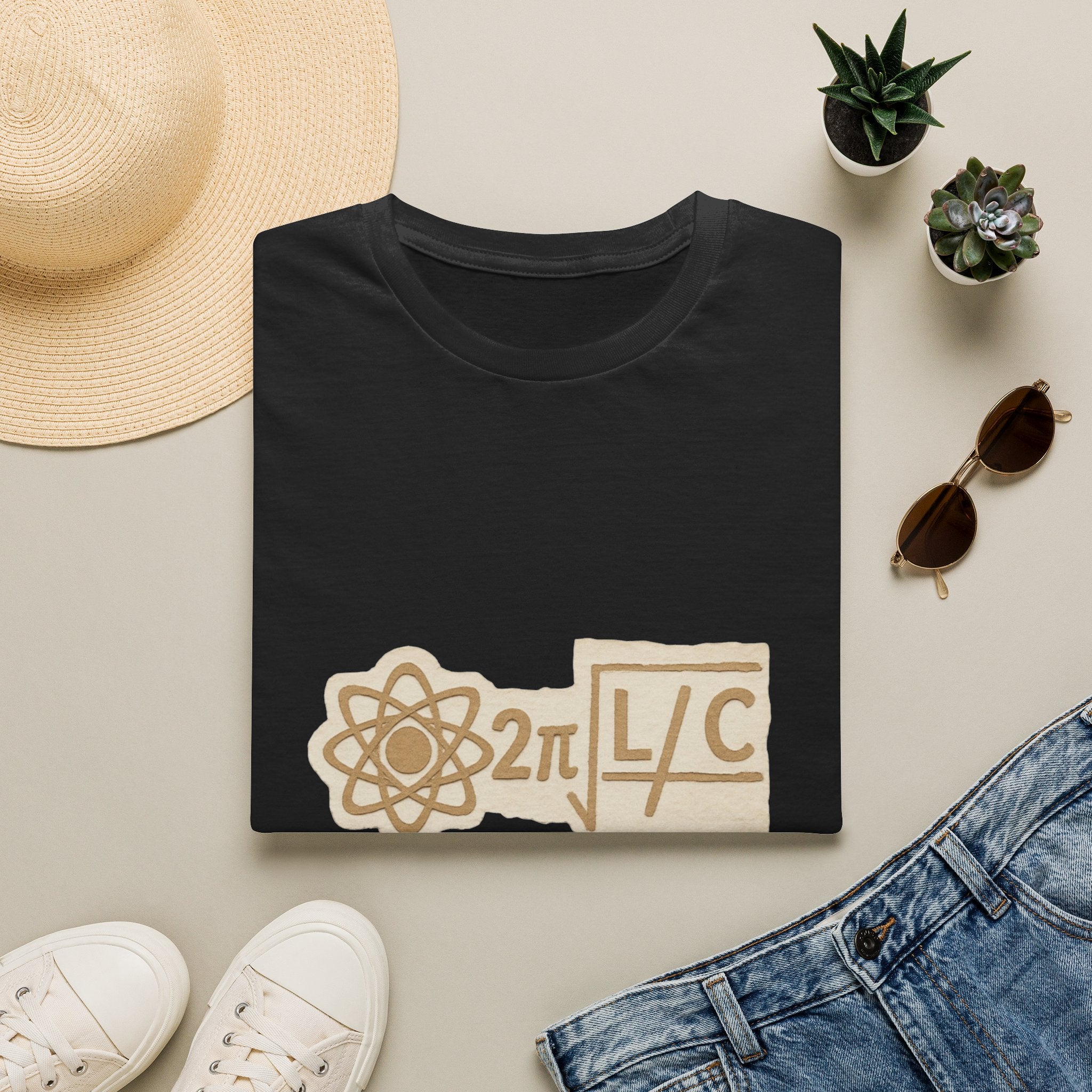 Physics Joke T-Shirt — '2π L/C' Retro Atom Graphic (I Used My Game to Be Here)