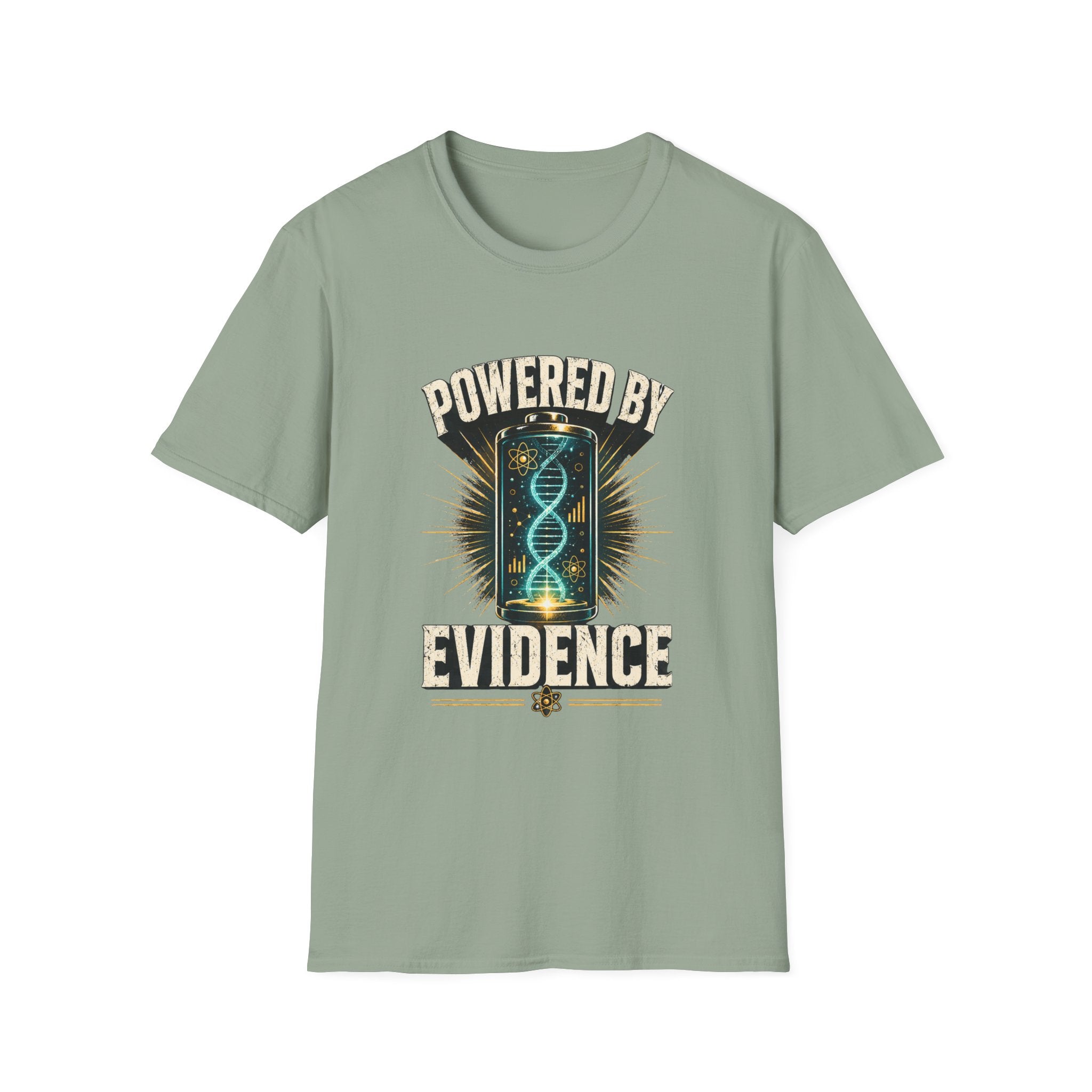 Powered By Evidence T-Shirt — Science DNA Retro Graphic Tee