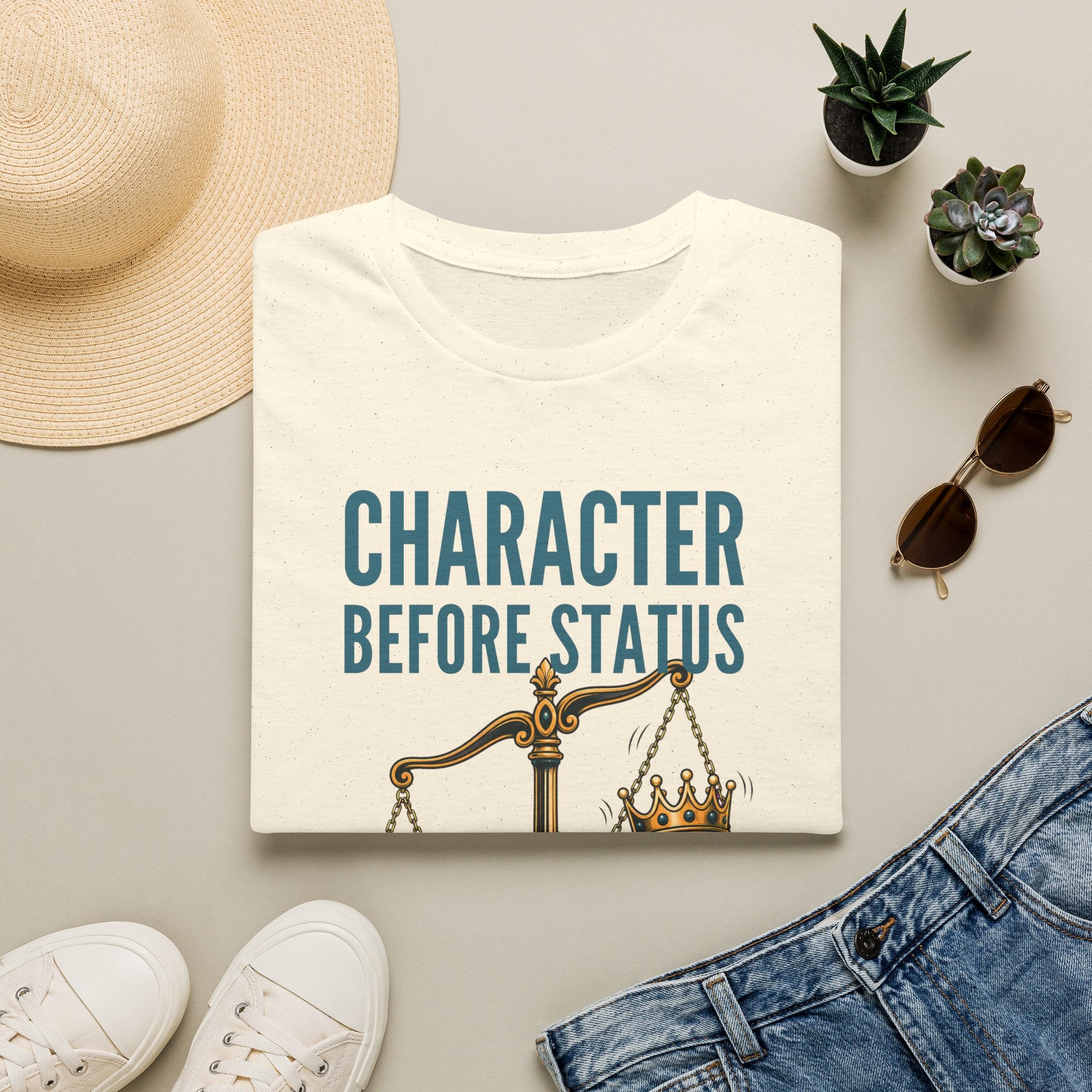 Character Before Status T-Shirt — Scales & Crown Inspirational Graphic Tee
