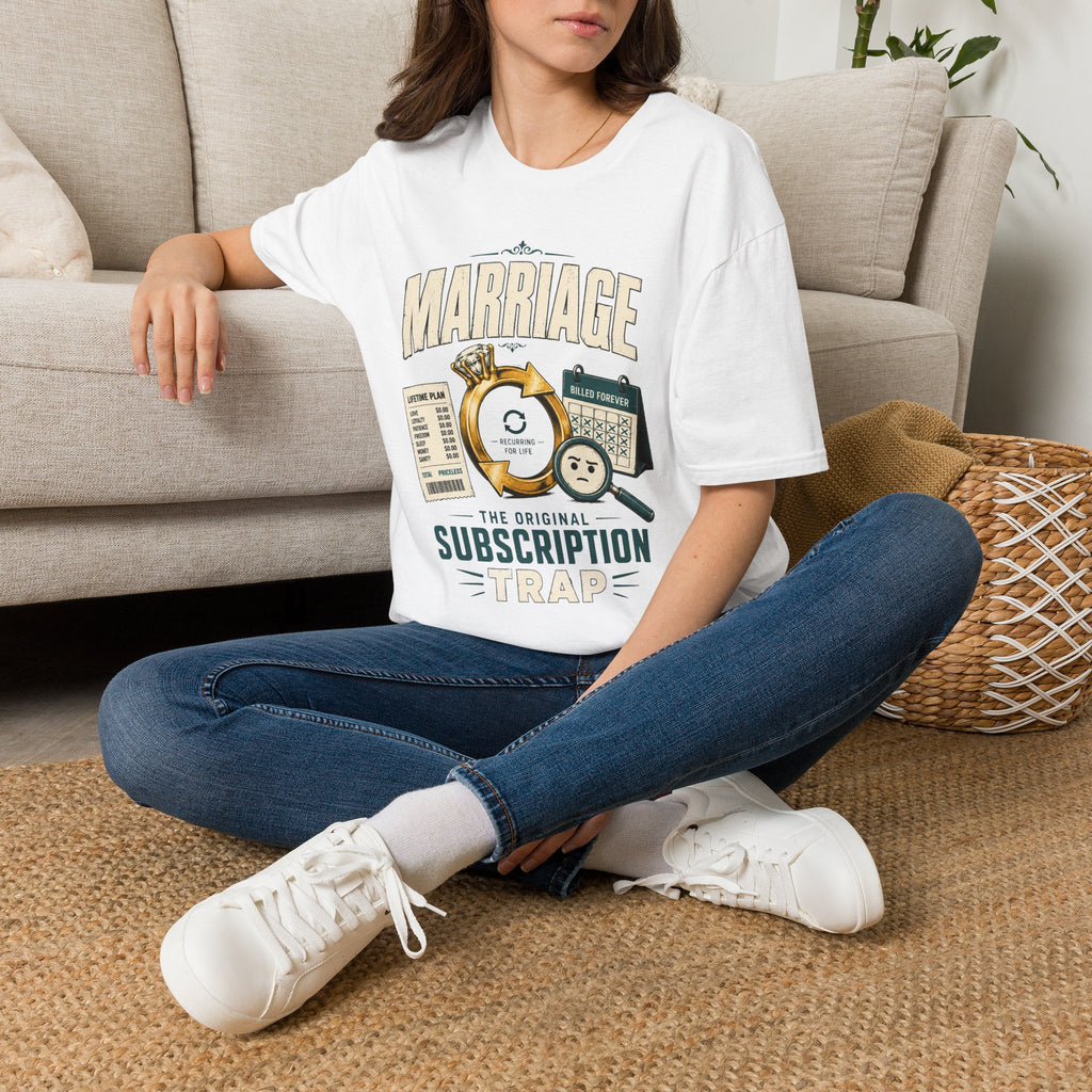Marriage Subscription T-Shirt — Funny Ring & Bills Graphic Tee