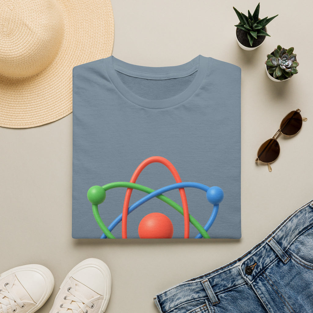 Atom Science T‑Shirt — Colorful 3D Atom Graphic Tee for Science Lovers
