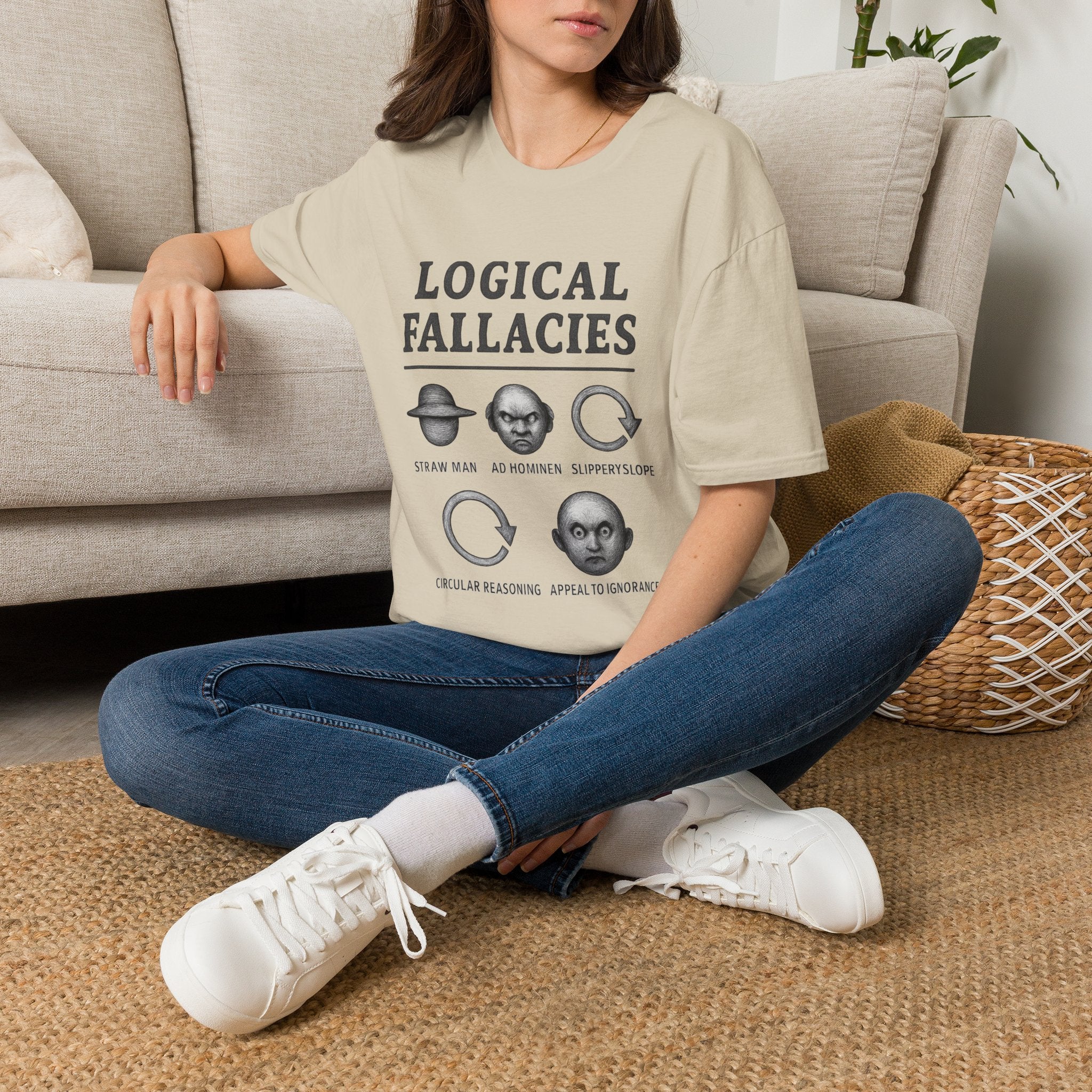 Logical Fallacies T‑Shirt — Illustrated Critical Thinking Shirt