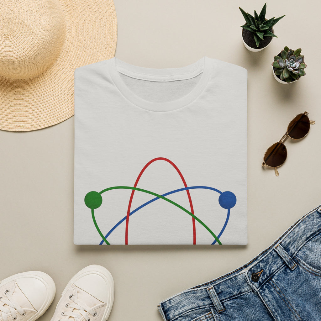 Science Atom Graphic T-Shirt — Colorful Retro Atomic Design