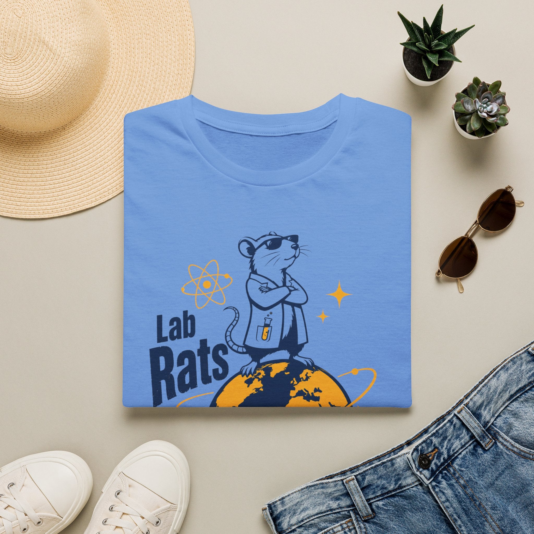 Lab Rats Run the Planet T-Shirt — Cute Scientist Rodent Graphic Tee