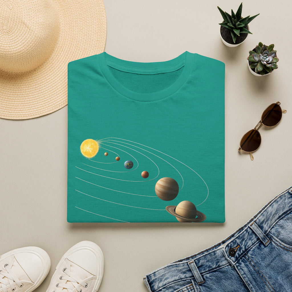 Solar System Graphic T-Shirt — Minimal Planet Lineup Tee