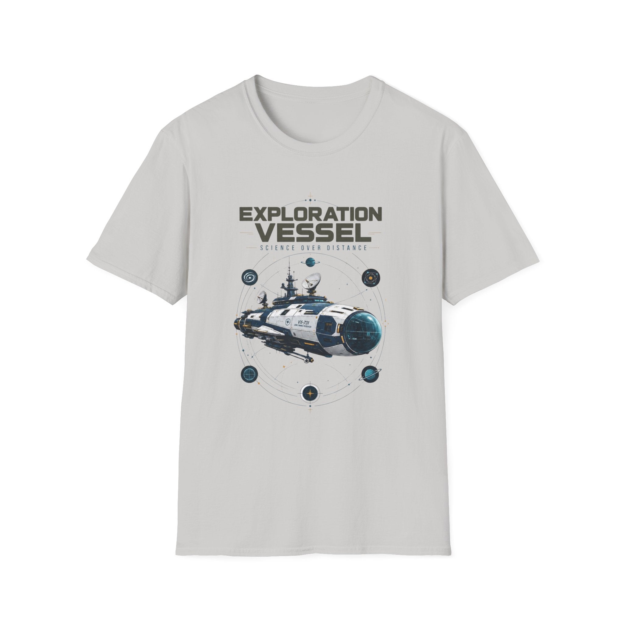 Exploration Vessel T-Shirt — Science Over Distance Space Graphic Tee