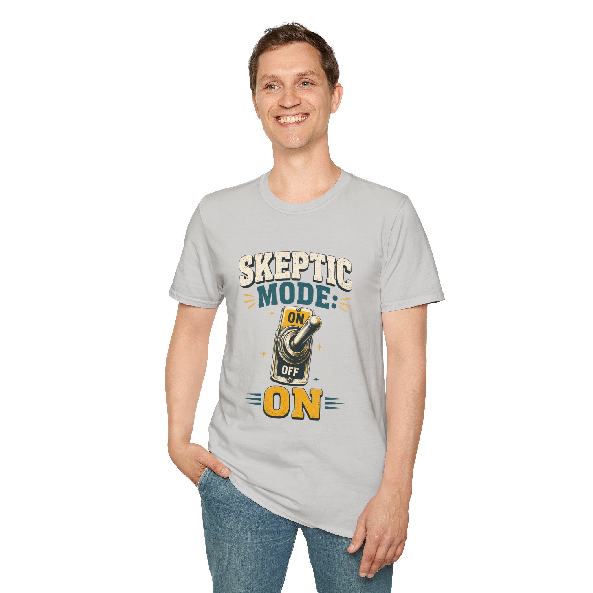 Skeptic Mode T-Shirt — Funny "Skeptic Mode: On" Graphic Tee