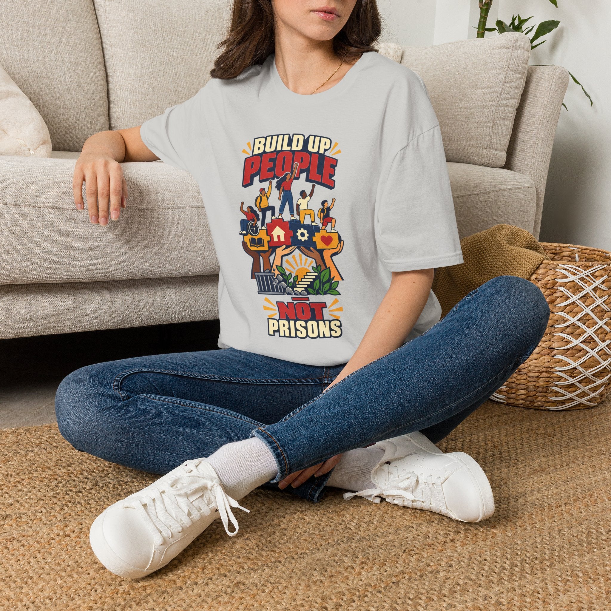 "Build Up People Not Prisons" Social Justice Graphic Tee