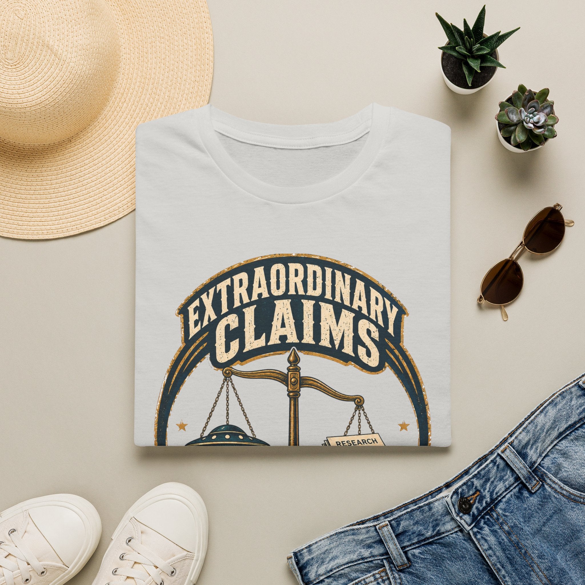 T-Shirt — "Extraordinary Claims Require Evidence" Vintage Science Skeptic Tee
