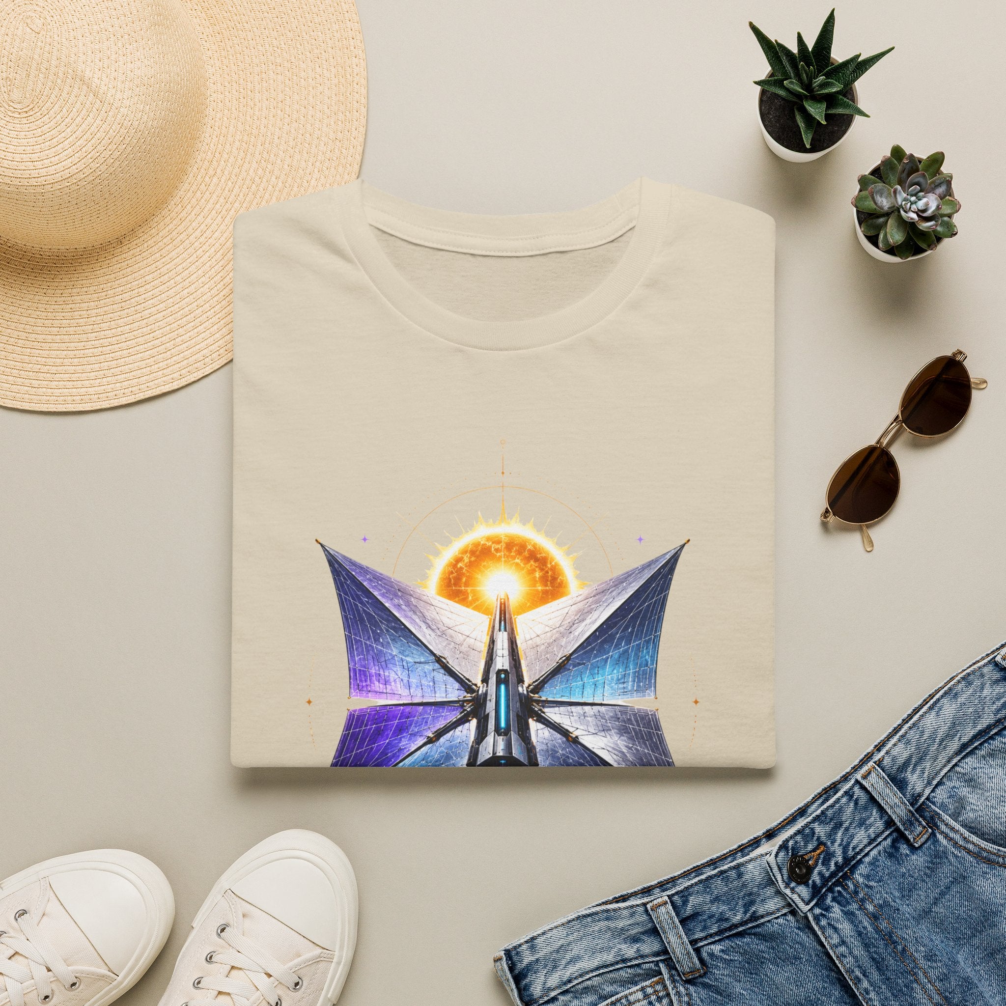 Solar Sail T‑Shirt — Spacecraft Butterfly Graphic ("Solar Sail")