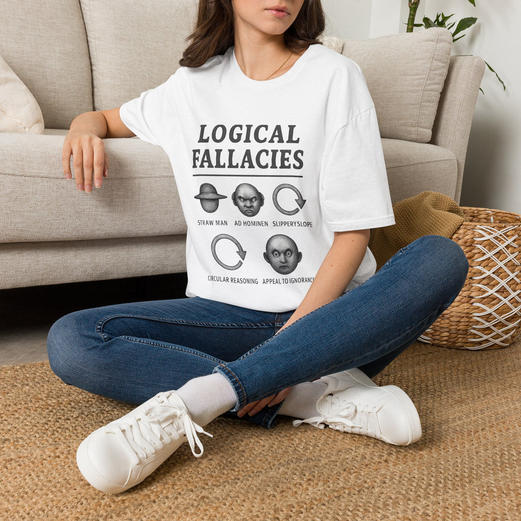 Logical Fallacies T‑Shirt — Illustrated Critical Thinking Shirt