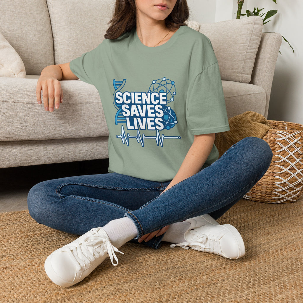 Science Saves Lives T-Shirt — STEM DNA & Heartbeat Graphic Tee