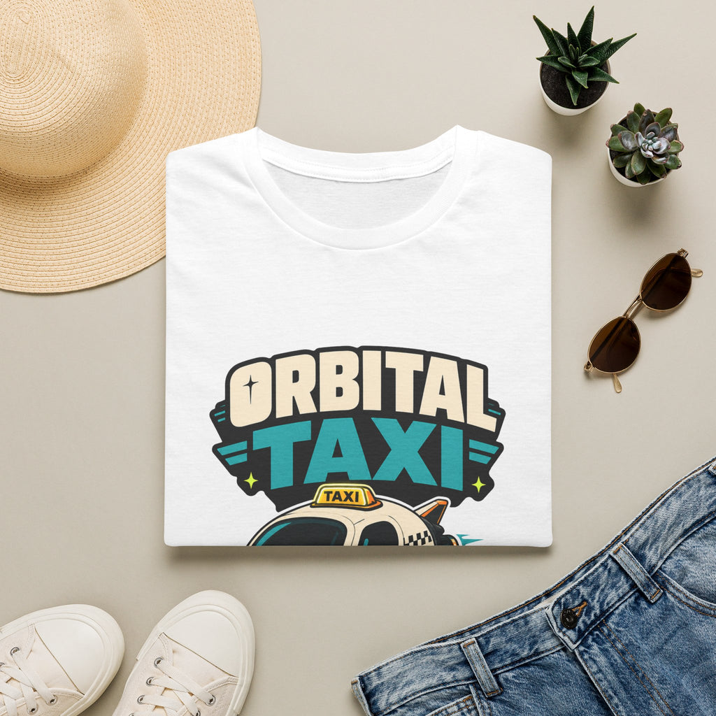 Orbital Taxi T‑Shirt – Retro Space Shuttle Cab Graphic Tee