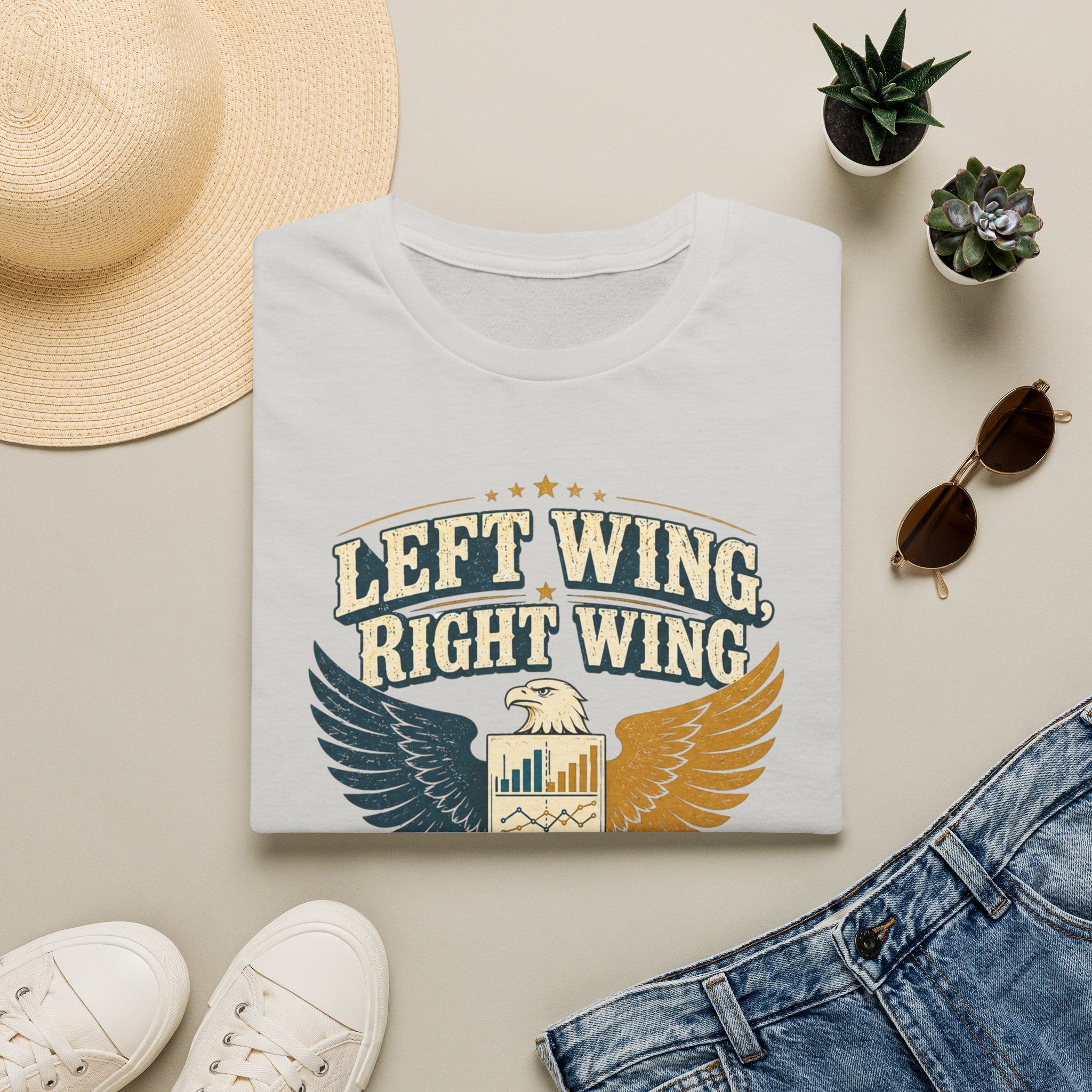 "Left Wing Right Wing, Same Bird — Check the Data" Graphic Tee