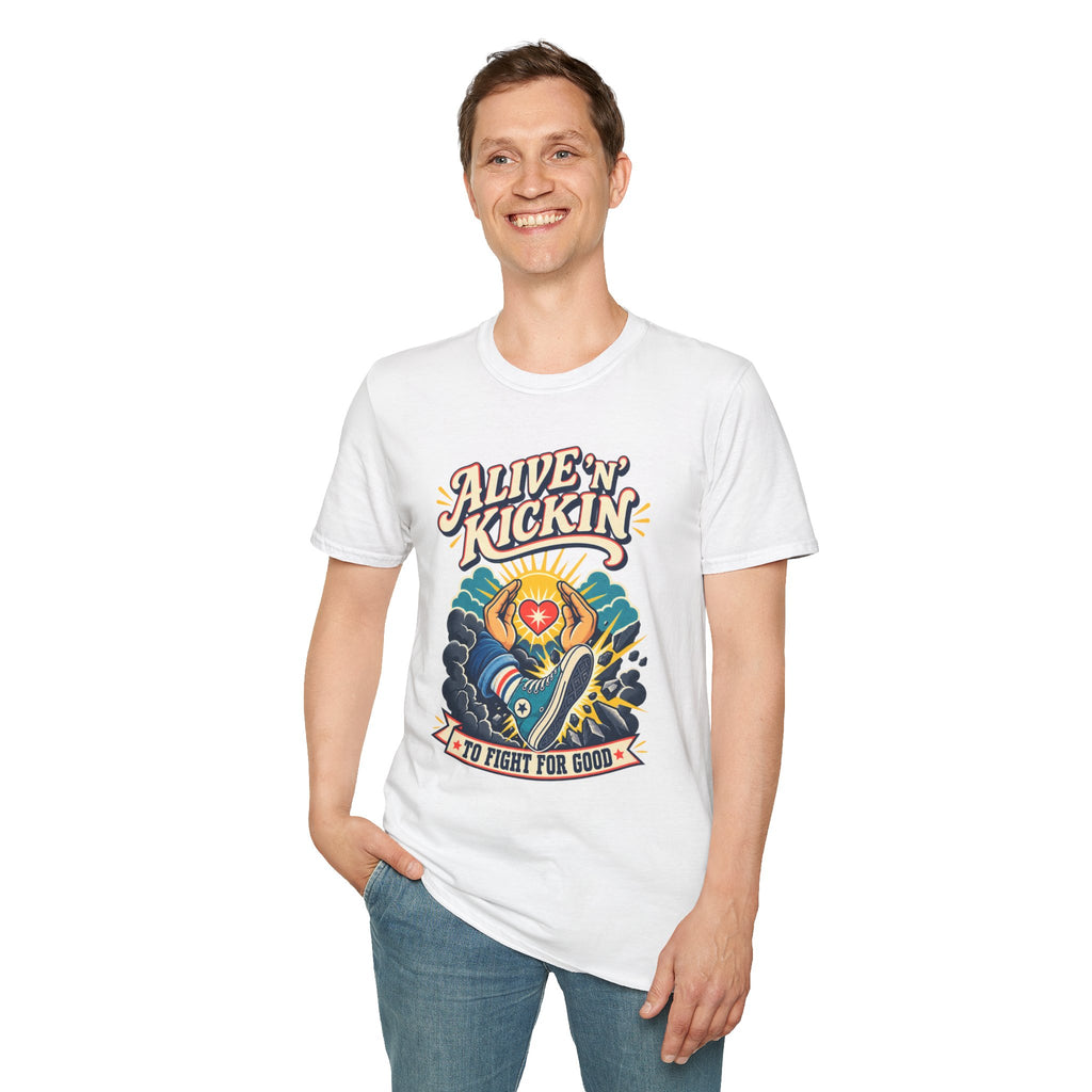 Alive 'N Kickin' Graphic T-Shirt — Retro Sunshine Inspirational Tee