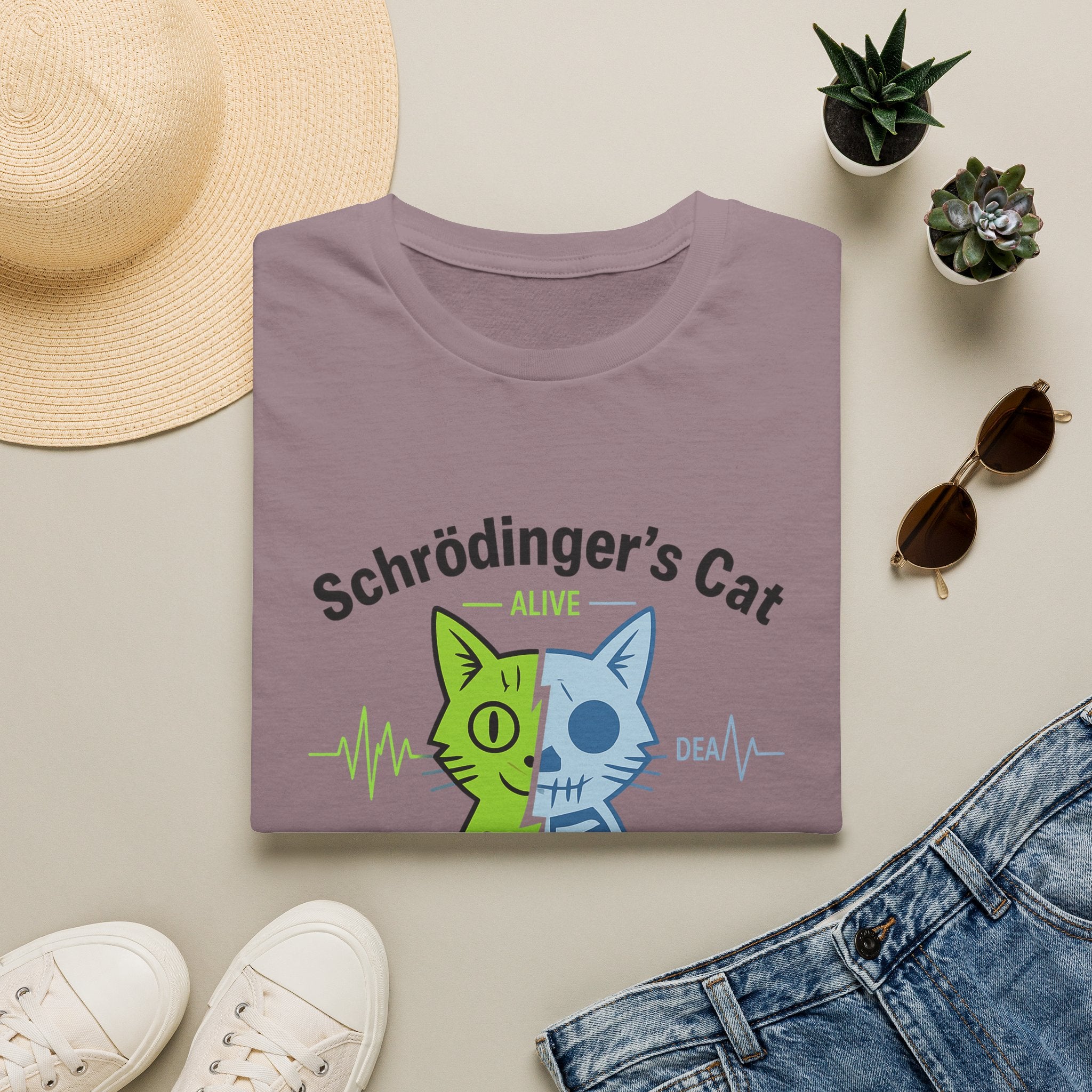 Schrödinger’s Cat T-Shirt — 'Both Alive and Dead' Quantum Science Funny Tee