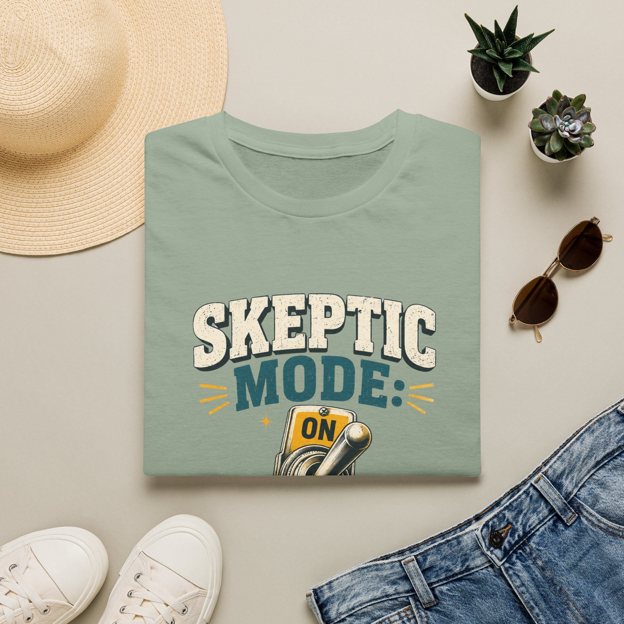 Skeptic Mode T-Shirt — Funny "Skeptic Mode: On" Graphic Tee