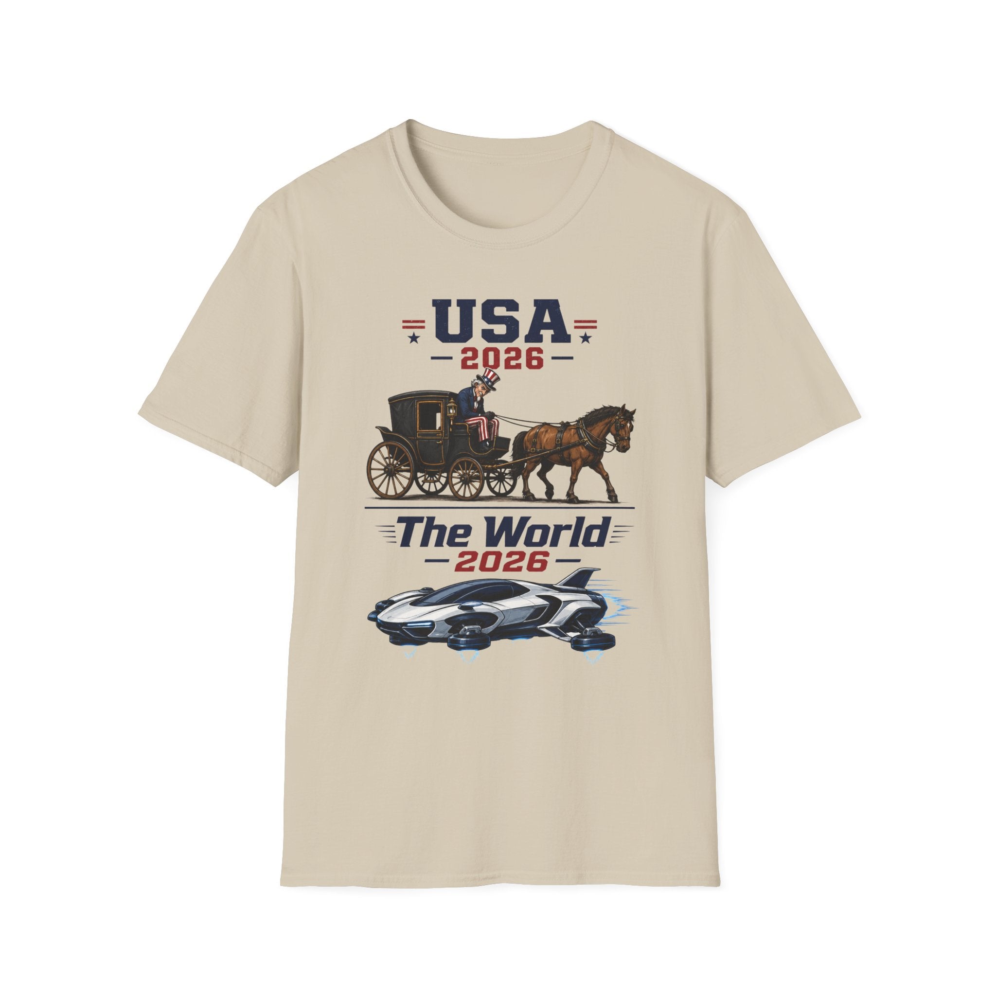 USA 2026 Campaign T‑Shirt — Patriotic Coach & Horse Graphic Tee