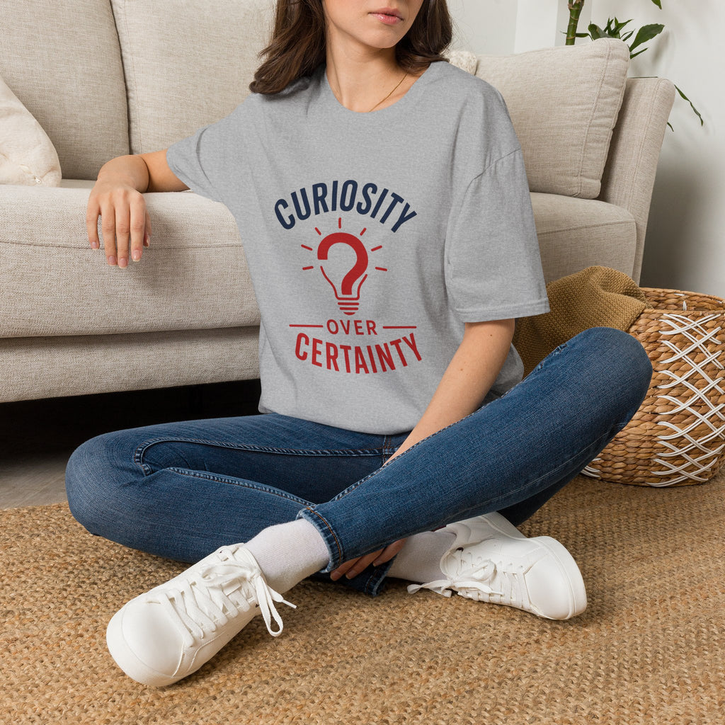 Curiosity Over Certainty T-Shirt — Inspirational Question Mark Graphic Tee