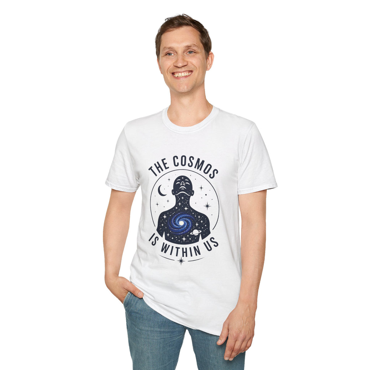 Cosmos Graphic Tee — "The Cosmos Is Within Us" Spiritual Astronomy Shirt