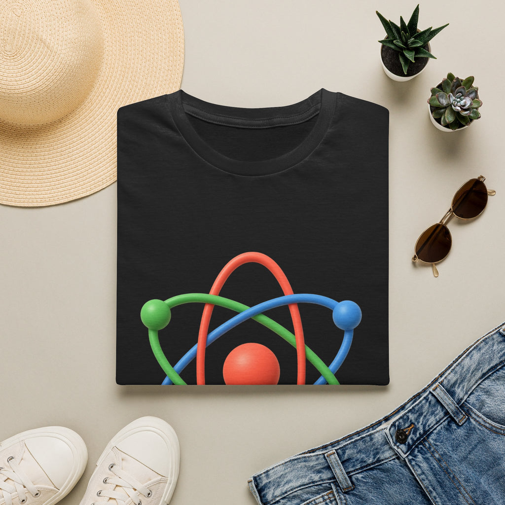 Atom Science T‑Shirt — Colorful 3D Atom Graphic Tee for Science Lovers