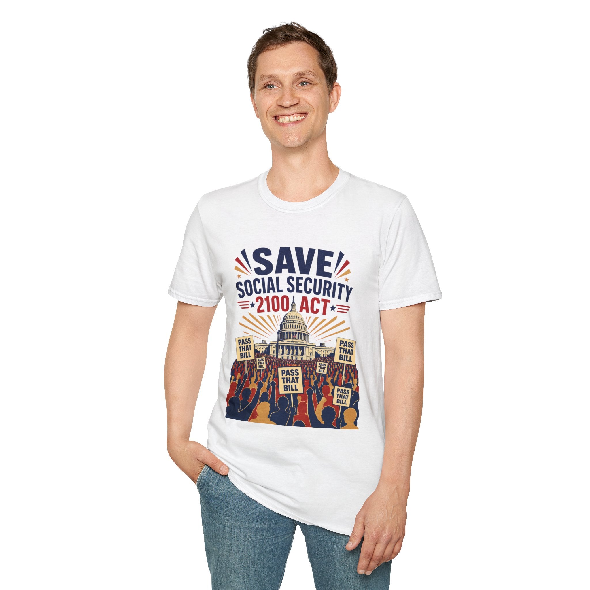 Save Social Security 2100 Act T-Shirt — Political Activism Tee for Rallies & Voters