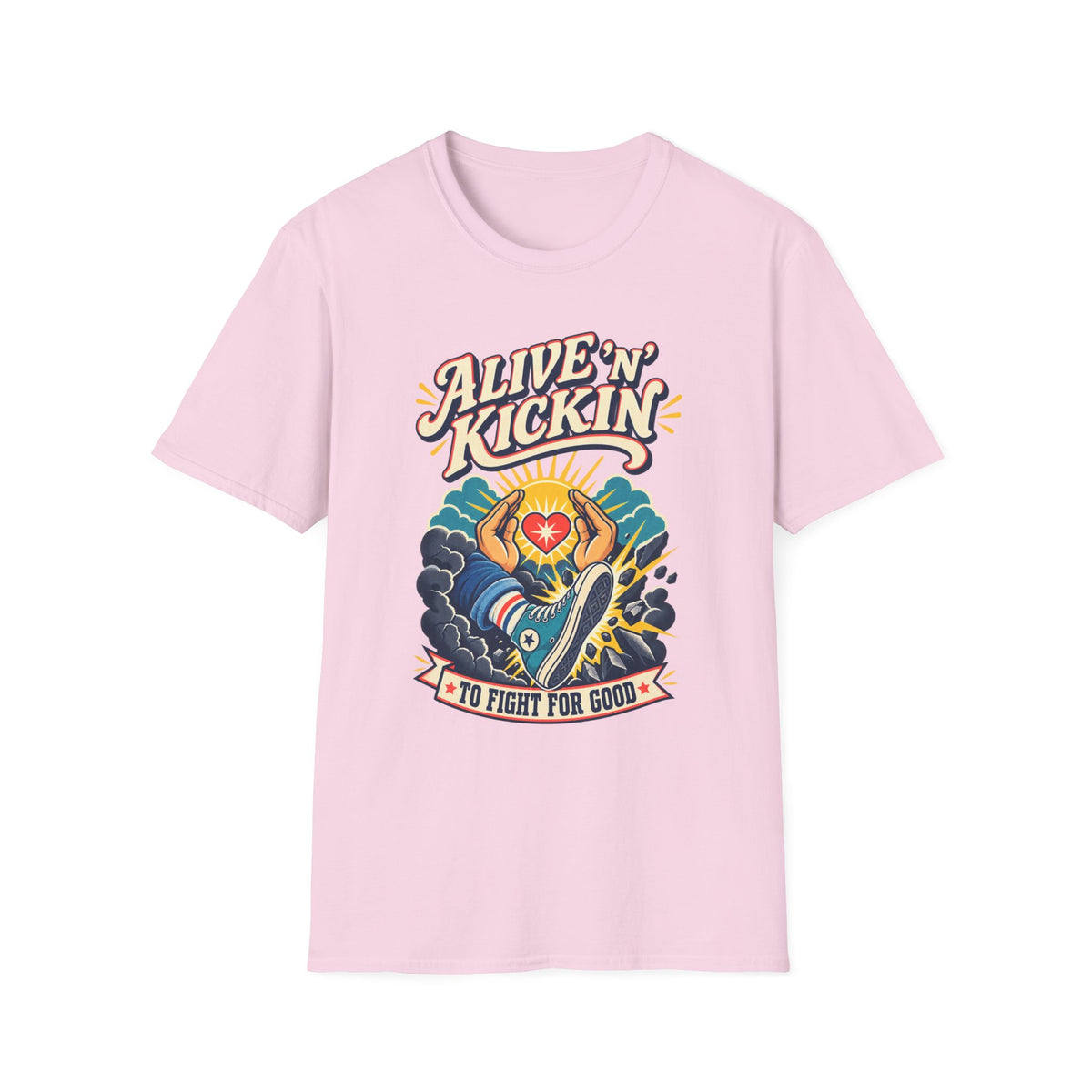 Alive 'N Kickin' Graphic T-Shirt — Retro Sunshine Inspirational Tee