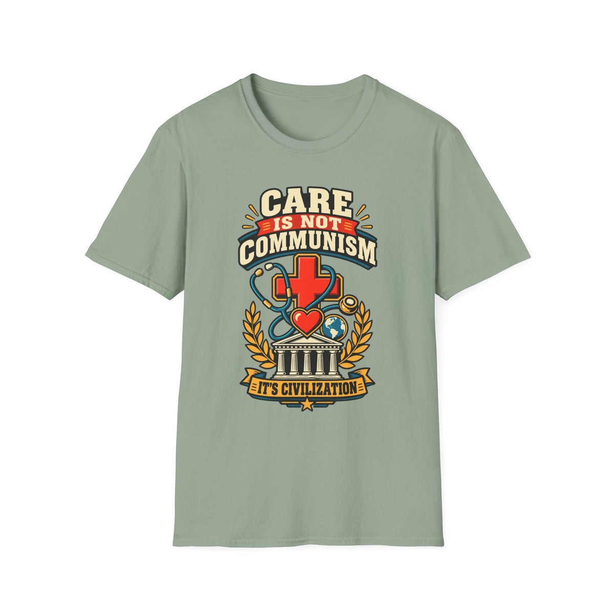 "Care Is Not Communism" Nurse/Healthcare Pride Tee