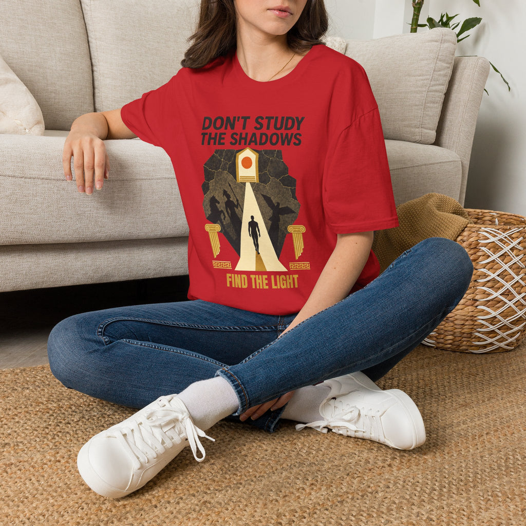 "Don't Study the Shadows, Find the Light" Inspirational Graphic Tee