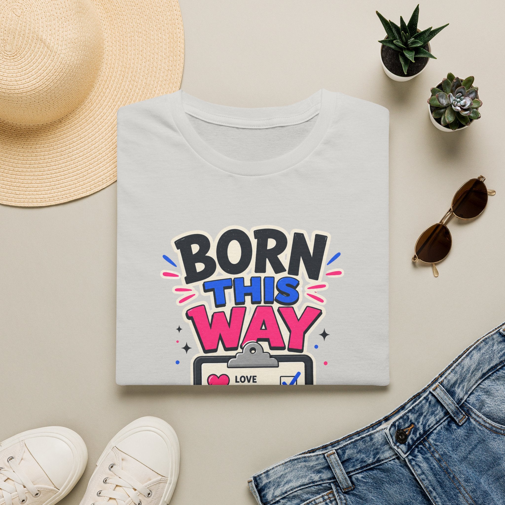 Born This Way T-Shirt — Pride LGBTQ+ Checklist Graphic Tee