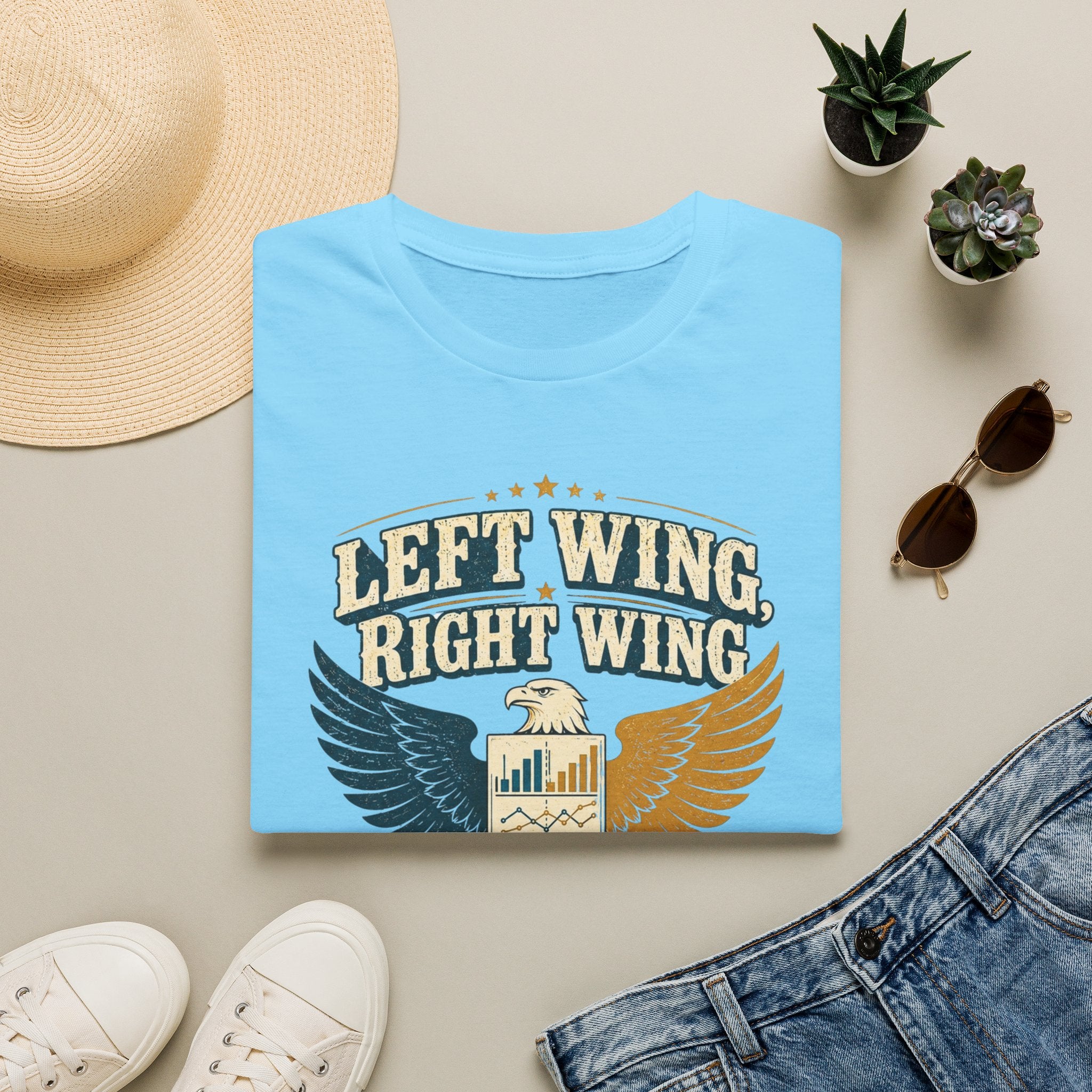 "Left Wing Right Wing, Same Bird — Check the Data" Graphic Tee