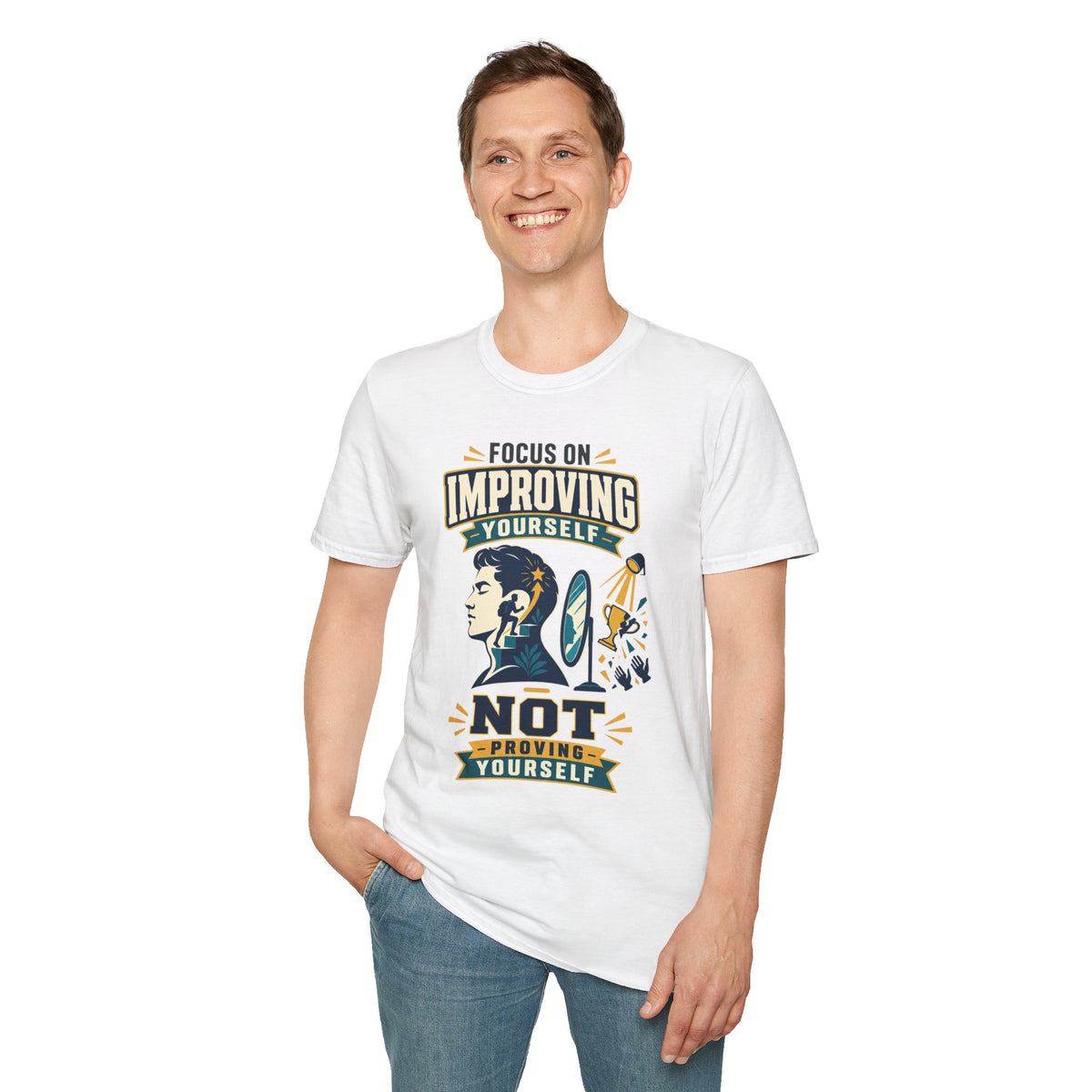 "Focus on Improving Yourself, Not Proving Yourself" Motivational Tee