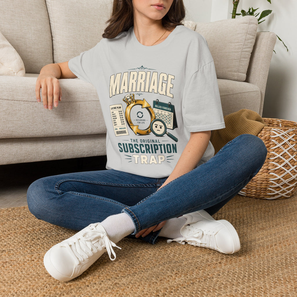 Marriage Subscription T-Shirt — Funny Ring & Bills Graphic Tee