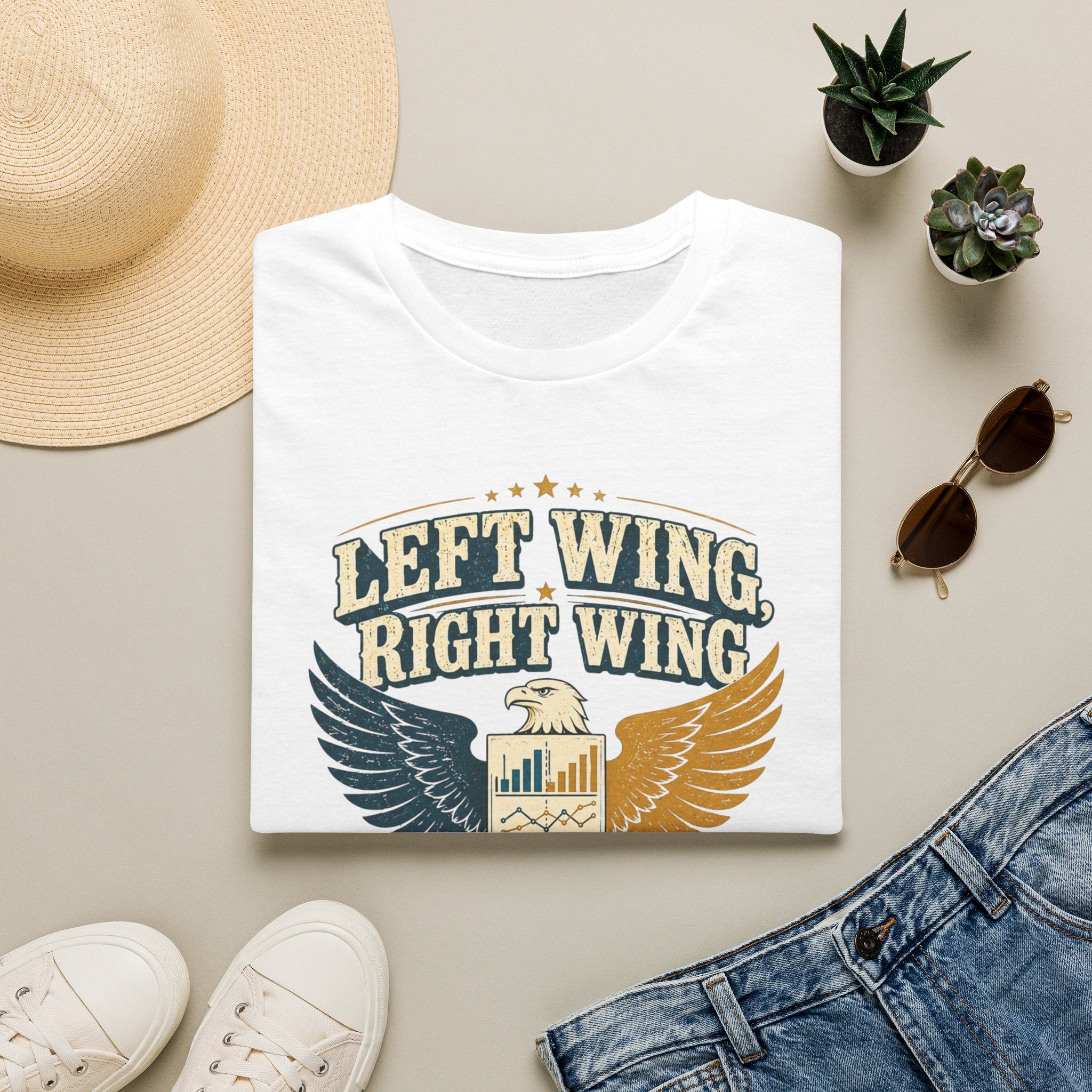 "Left Wing Right Wing, Same Bird — Check the Data" Graphic Tee