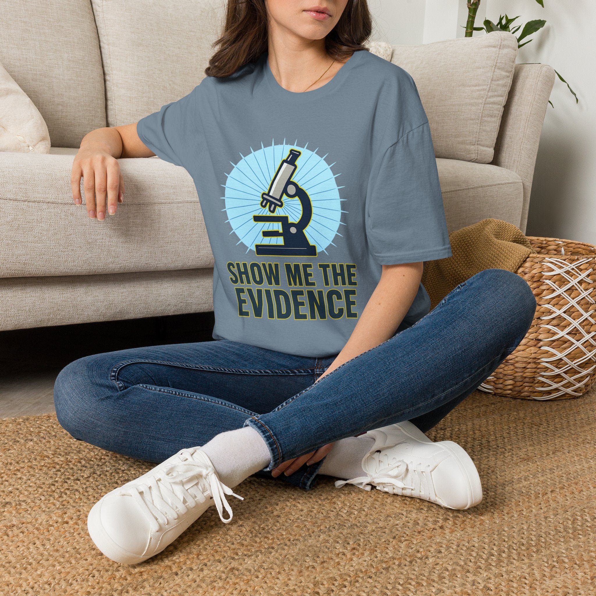 Microscope T-Shirt — "Show Me The Evidence" Science Tee for Scientists & STEM Fans