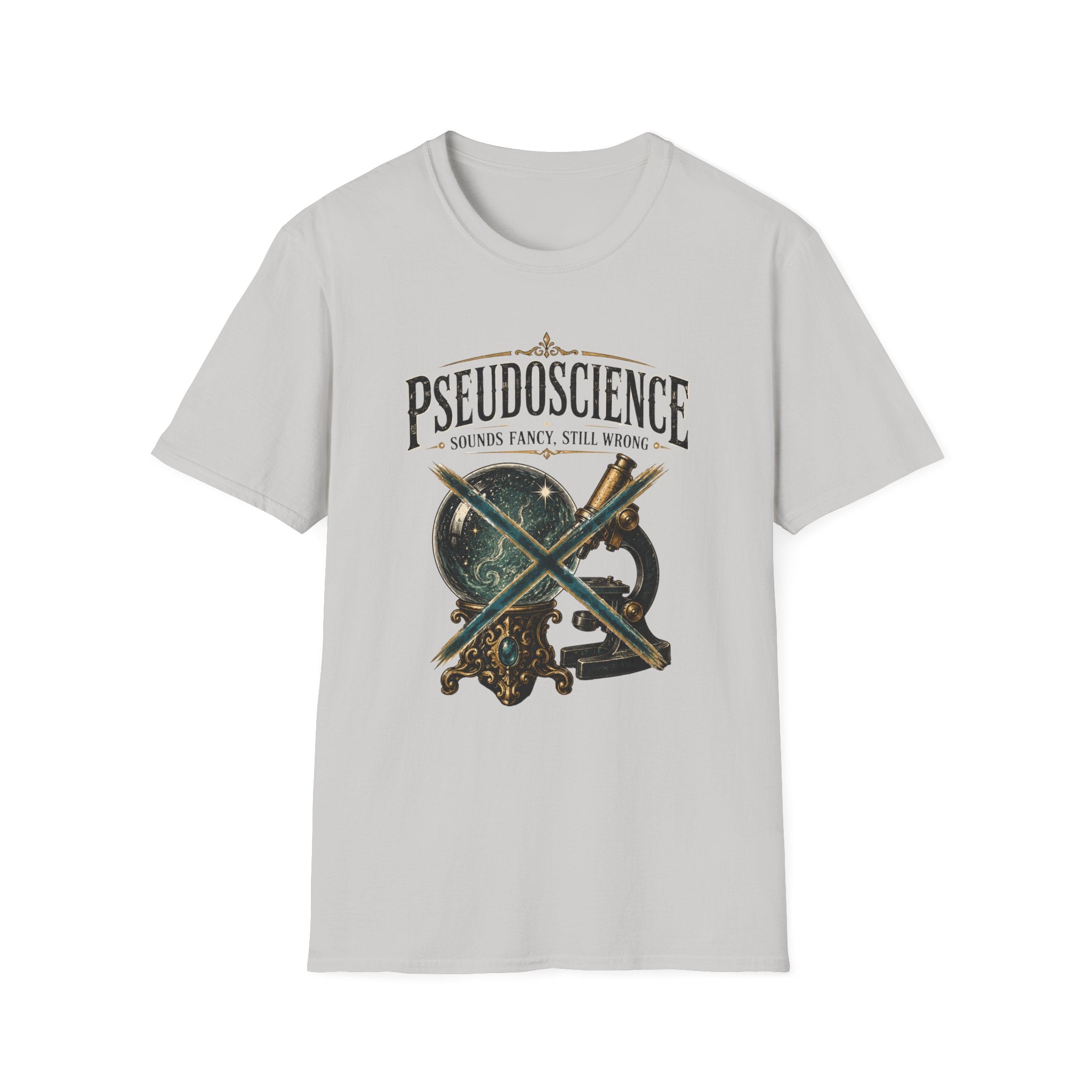 T-Shirt — "Pseudoscience: Sounds Fancy, Still Wrong" Retro Science Graphic Tee