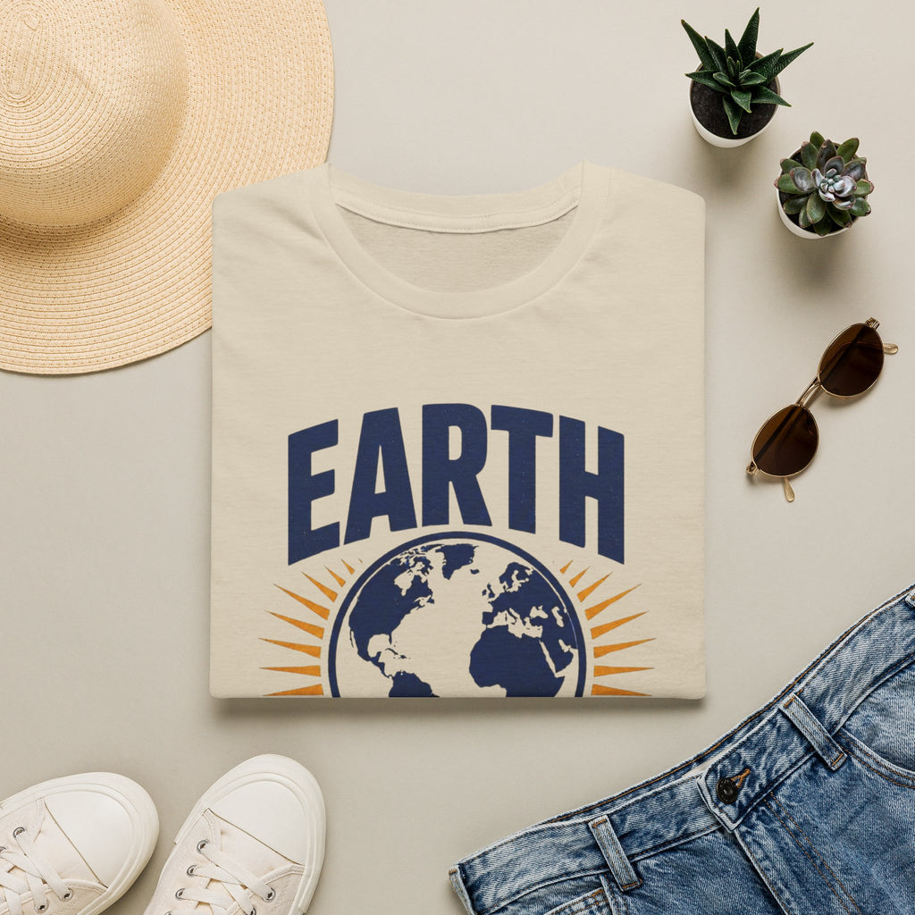 Earth T-Shirt — "Born Here, Right to Live Here" Graphic Tee