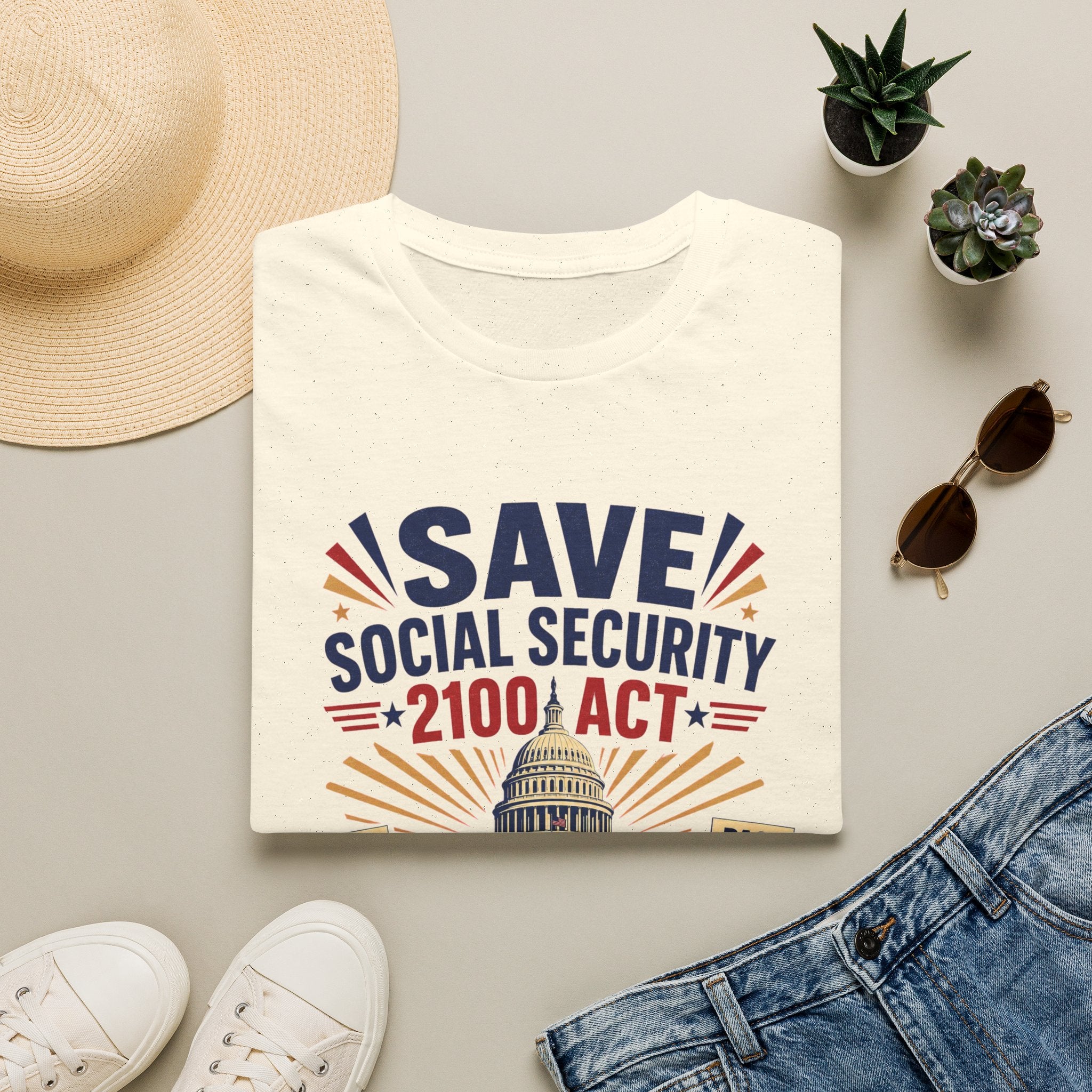 Save Social Security 2100 Act T-Shirt — Political Activism Tee for Rallies & Voters