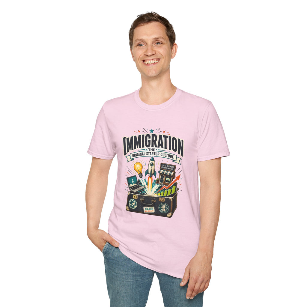Immigration T-Shirt — "Immigration: The Original Startup Culture" Graphic Tee